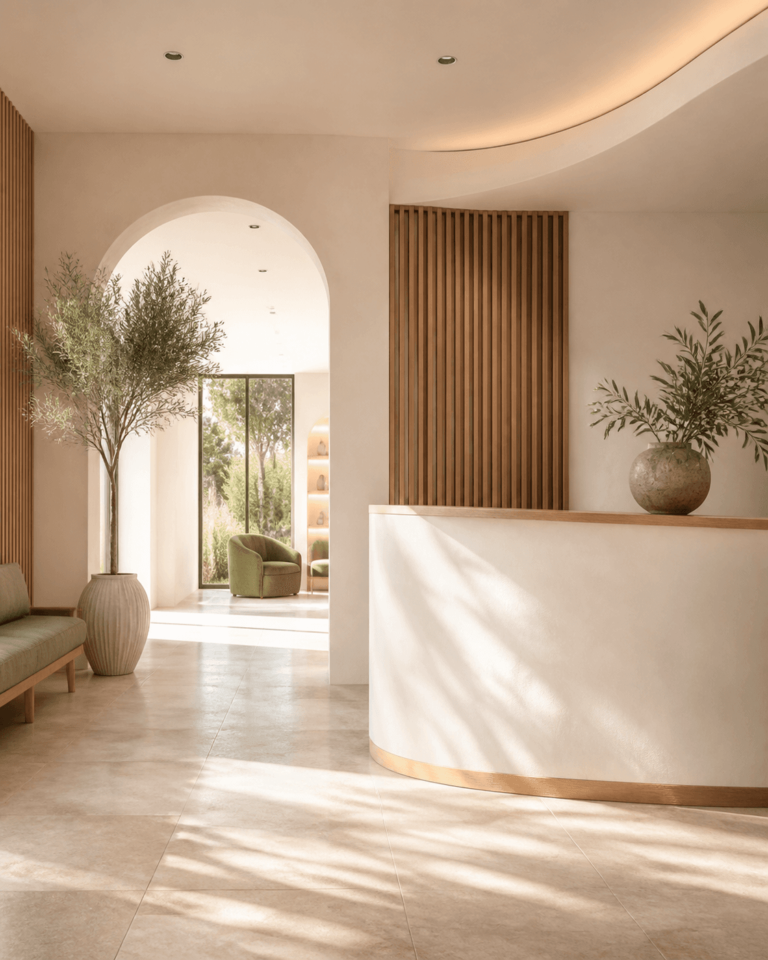 Interior luminoso utilizado como ambientación de una clínica ficticia